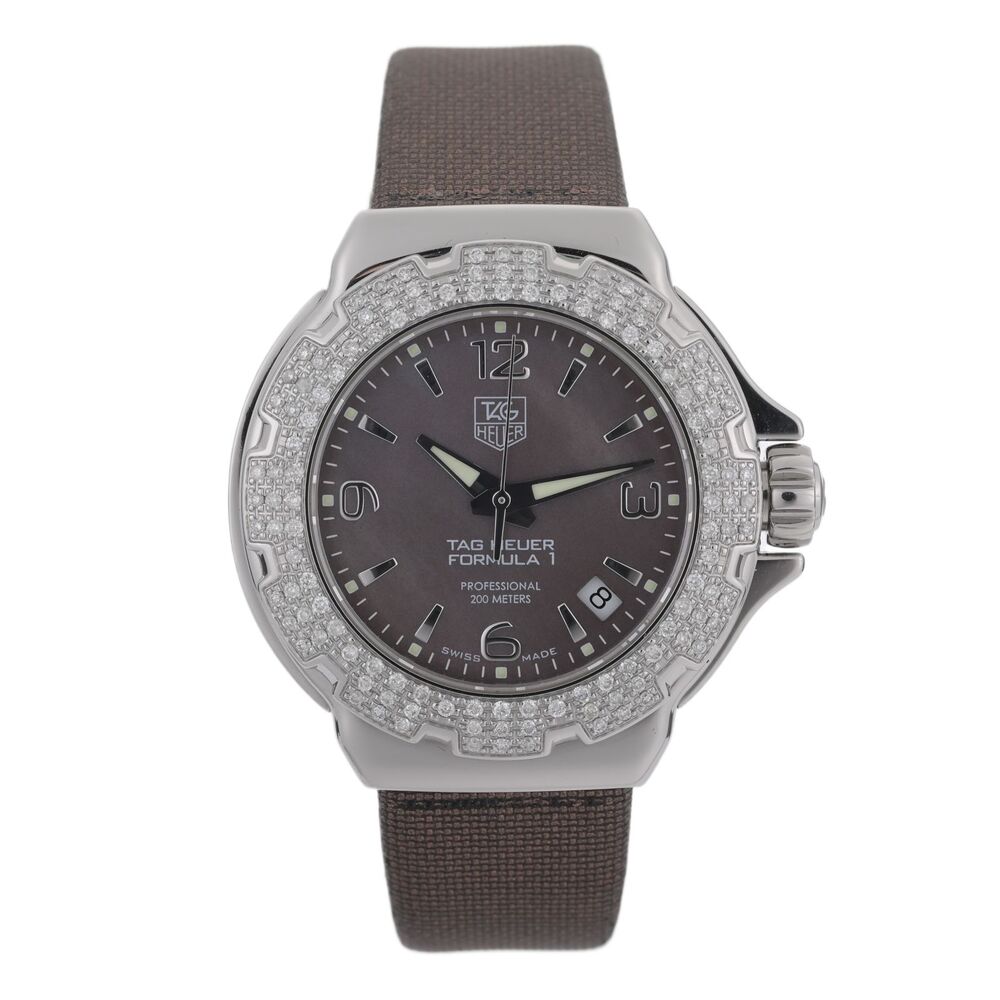 TAG Heuer Formula 1 Diamond WAC1217 Brown Mother of Pearl Dial 37mm Ladies Watch
